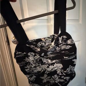 Free People Black and White Crop Top